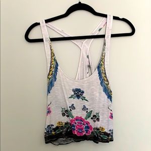 Crop floral tank top